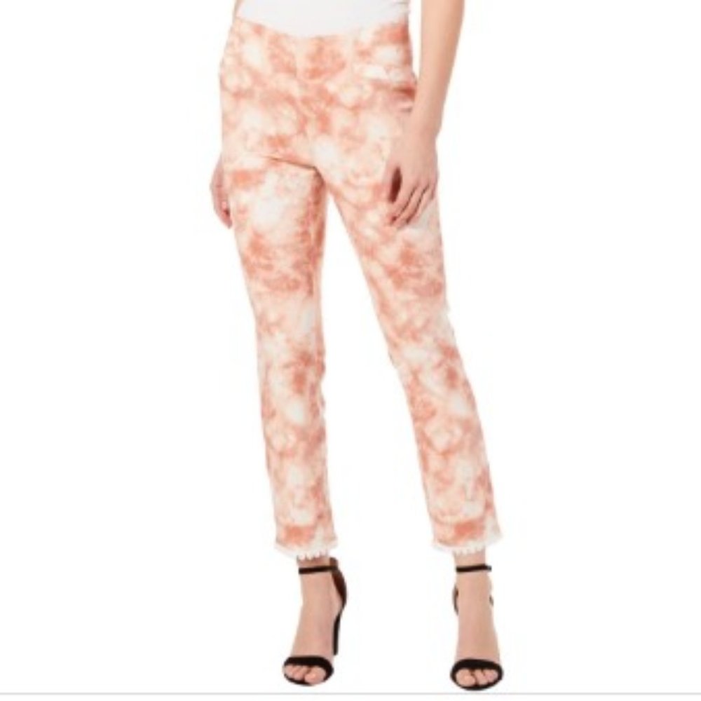 NWT JOE B. TIE DYE CROCHET TRIM PULL ON PANTS (L)